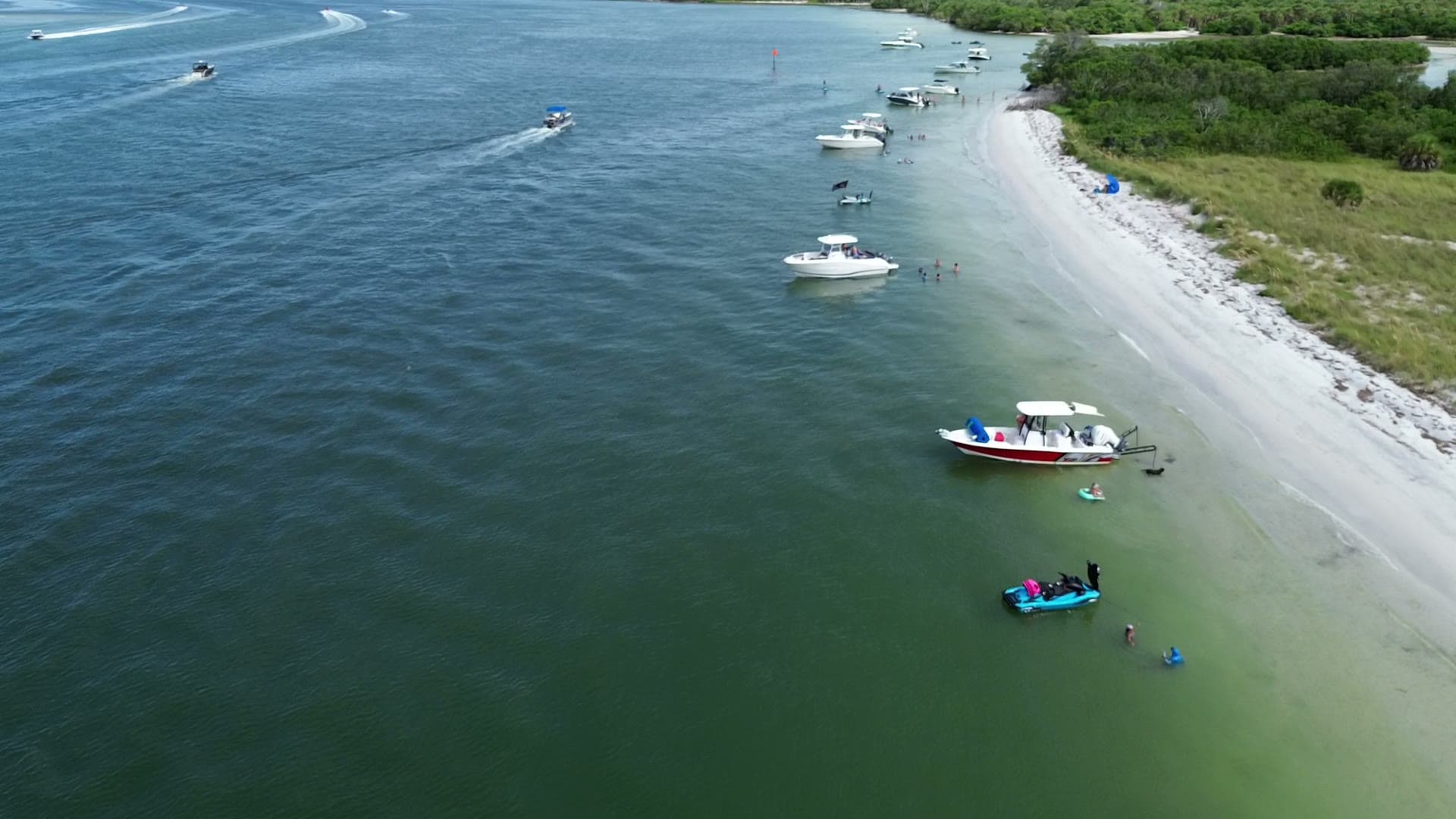 Shell Key sandbar from the air